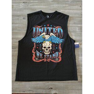 Celebrate!‎ Patriotic Men's Sleeveless Size XL Black United We Stand Shirt Biker